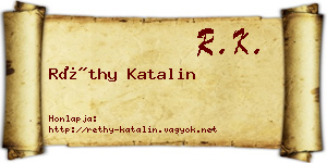 Réthy Katalin névjegykártya